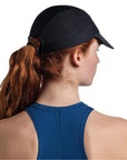 Buff 5 Panel Go Cap (Solid Black) woman head back