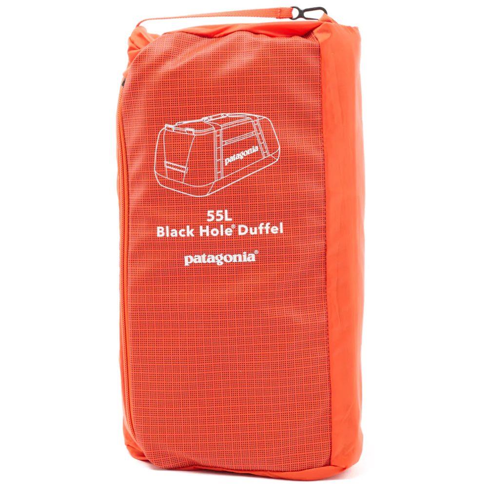 Patagonia Black Hole 55L Duffel Bag (Pollinator Orange) packed
