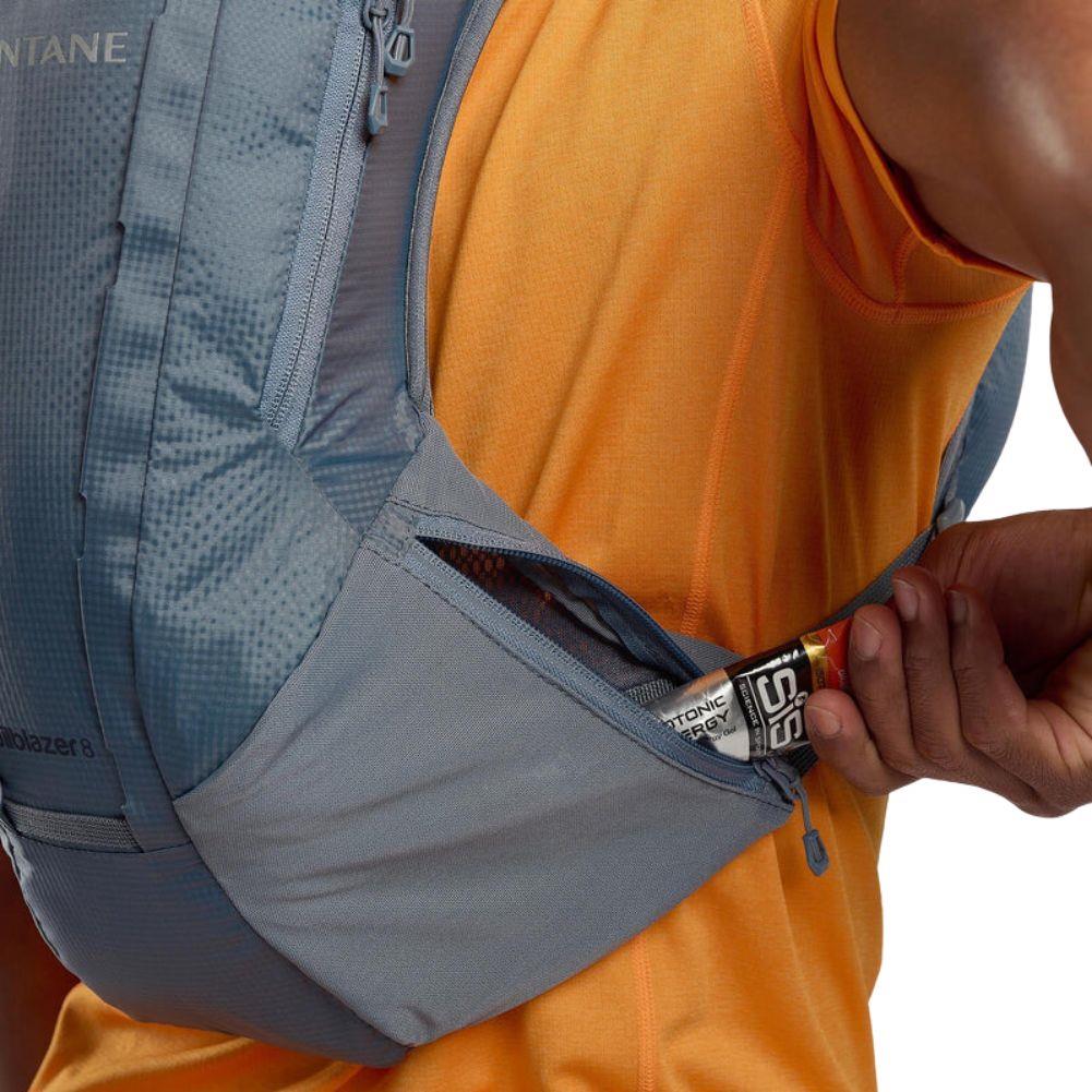 Montane Trailblazer 8L Backpack (Stone Blue) secret pocket