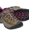 Keen Women's Targhee III WP Walking Shoe (Weiss/Boysenberry) top side