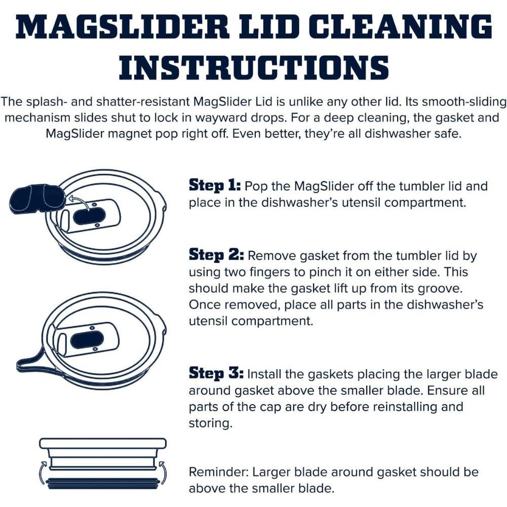 Yeti Rambler 10/20oz Replacement Medium Magslider Lid (Black) cleaning info