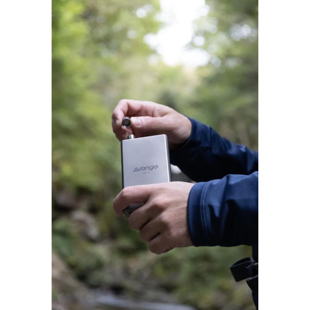Vango Titanium 120ml Hip Flask opening up