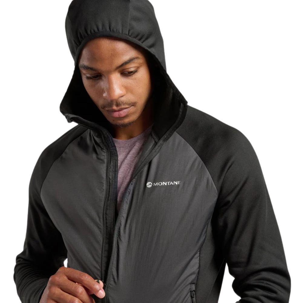 Montane Men&#39;s Sirocco Lite Hooded Insulated Jacket (Black) hood up