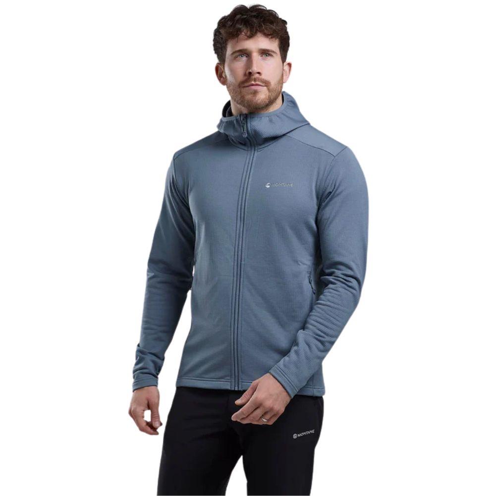 Montane Men's Protium Hooded Fleece Jacket (Stone Blue) model front