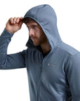Montane Men's Protium Hooded Fleece Jacket (Stone Blue) hood up