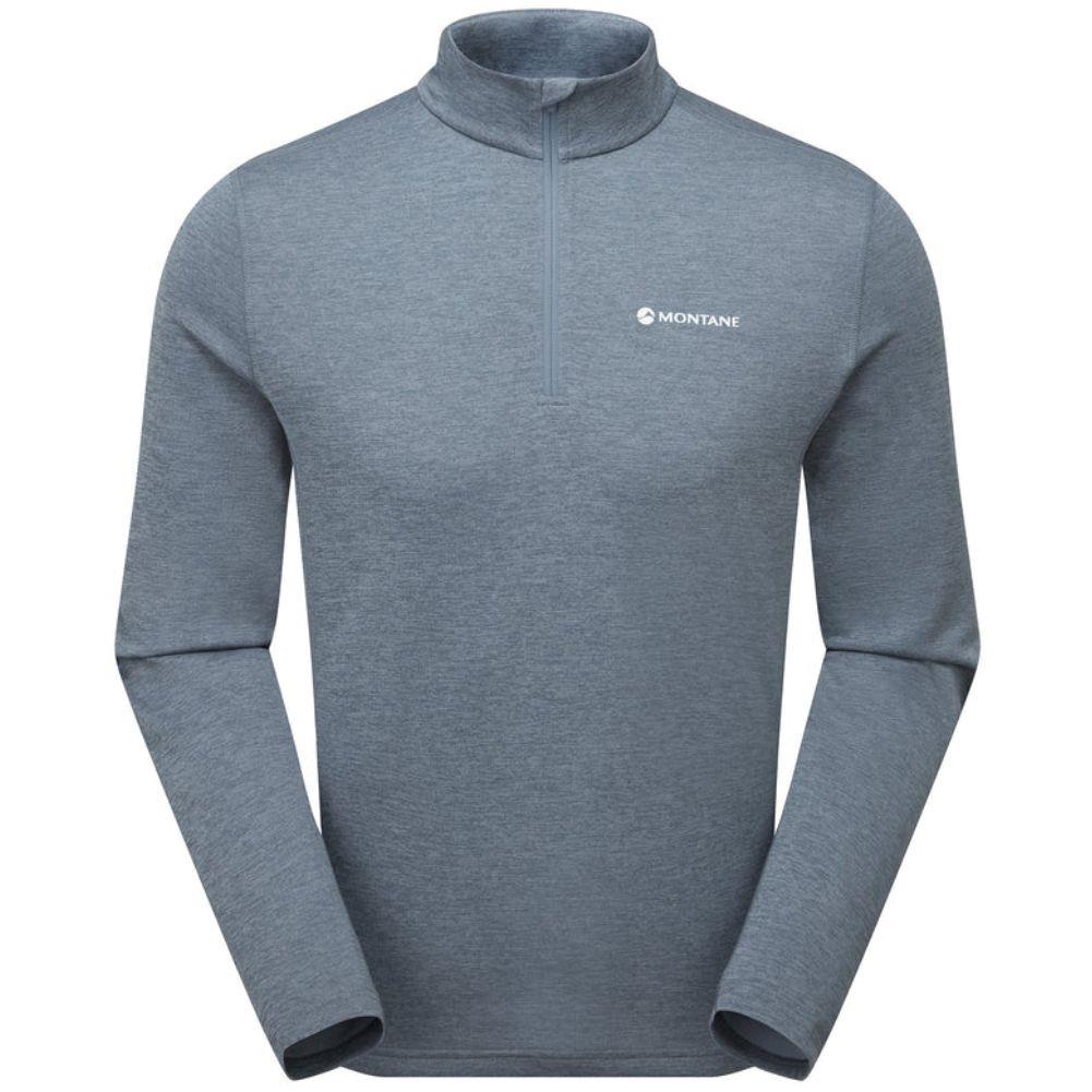 Montane Men's Dart Zip Neck T-Shirt (Stone Blue)