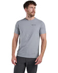 Montane Men's Alhena Mountain 25 T-Shirt (Pebble Blue) model front