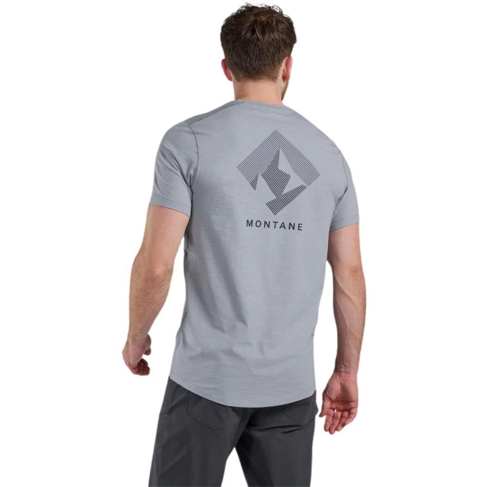Montane Men&#39;s Alhena Mountain 25 T-Shirt (Pebble Blue) model back