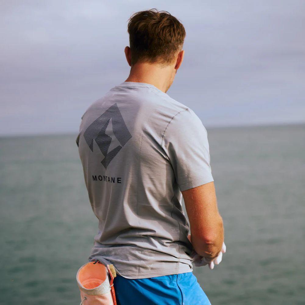 Montane Men&#39;s Alhena Mountain 25 T-Shirt (Pebble Blue) adventures