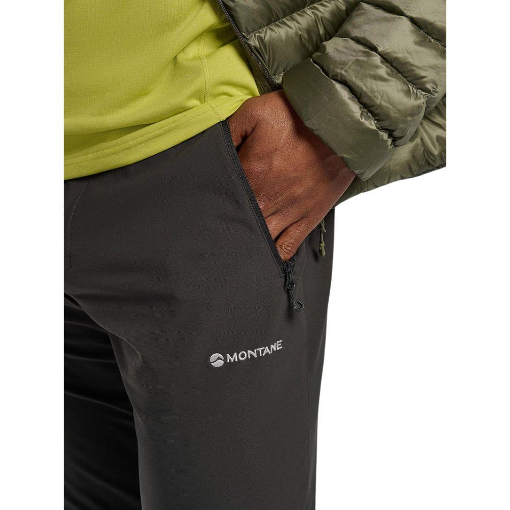 Montane Men&#39;s Tenacity Pants - Regular (Midnight Grey) close up hand