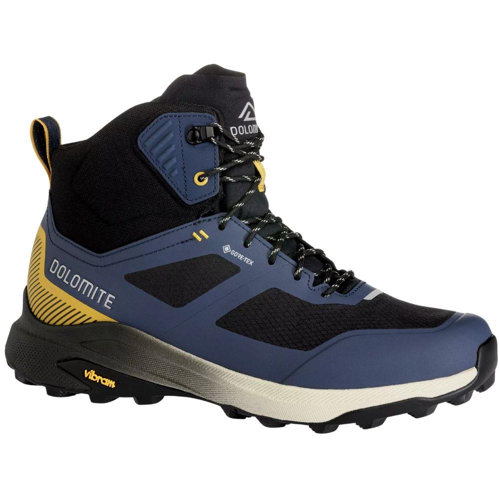 Dolomite Men's Nibelia High GORE-TEX Walking Shoe (Night Blue/Mustard Yellow)