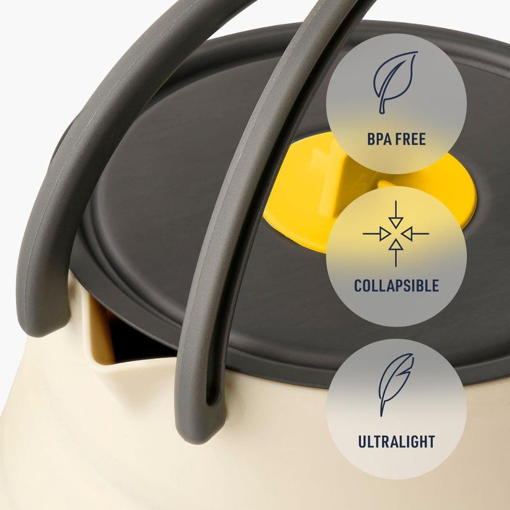 Sea To Summit Frontier UL Collapsible Kettle - 1.1L (Bone White) bpa free