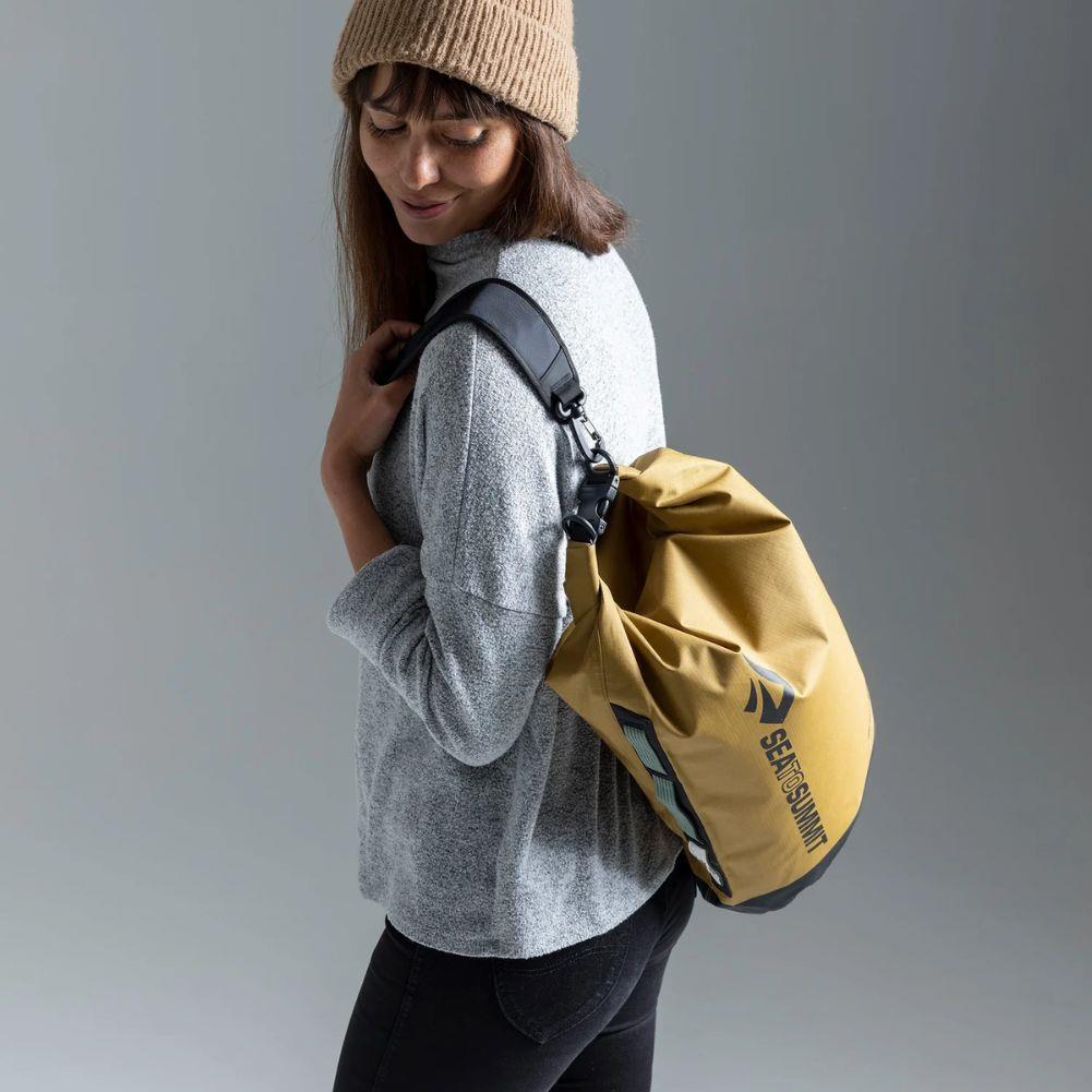 Sea to Summit Dry Bag Sling (Jet Black) over shoulder