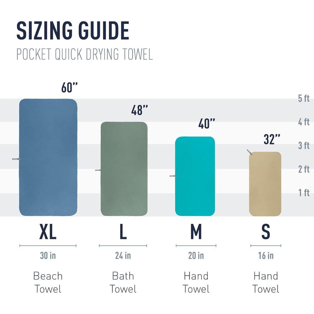Sea To Summits Pocket Towel - Large (Outback Orange) size guide