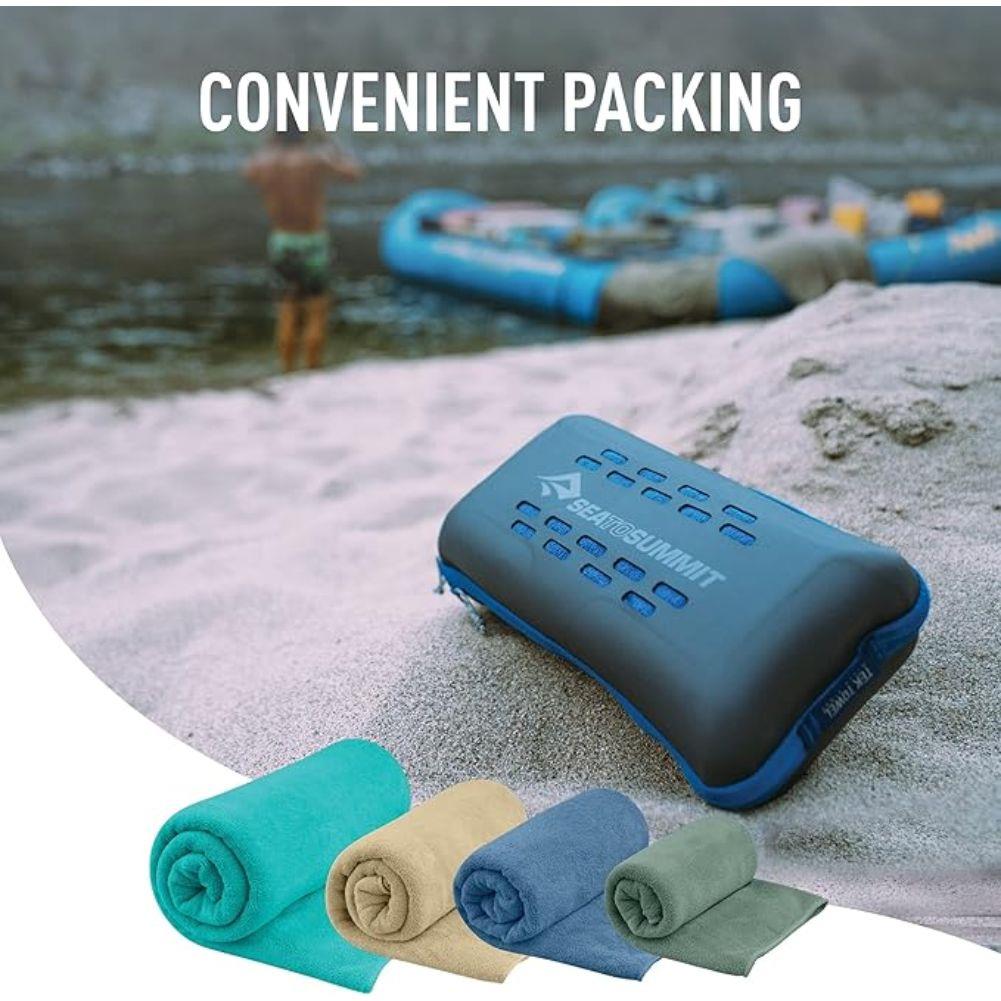 Sea To Summit Tek Microfibre Towel - Large (Sage Green) packing