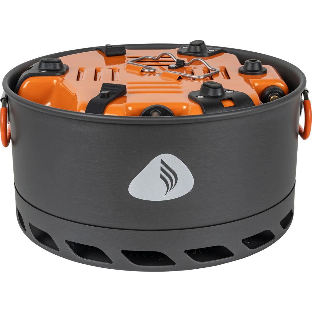 Jetboil Genesis Basecamp Cooking System (Orange) closed in pot