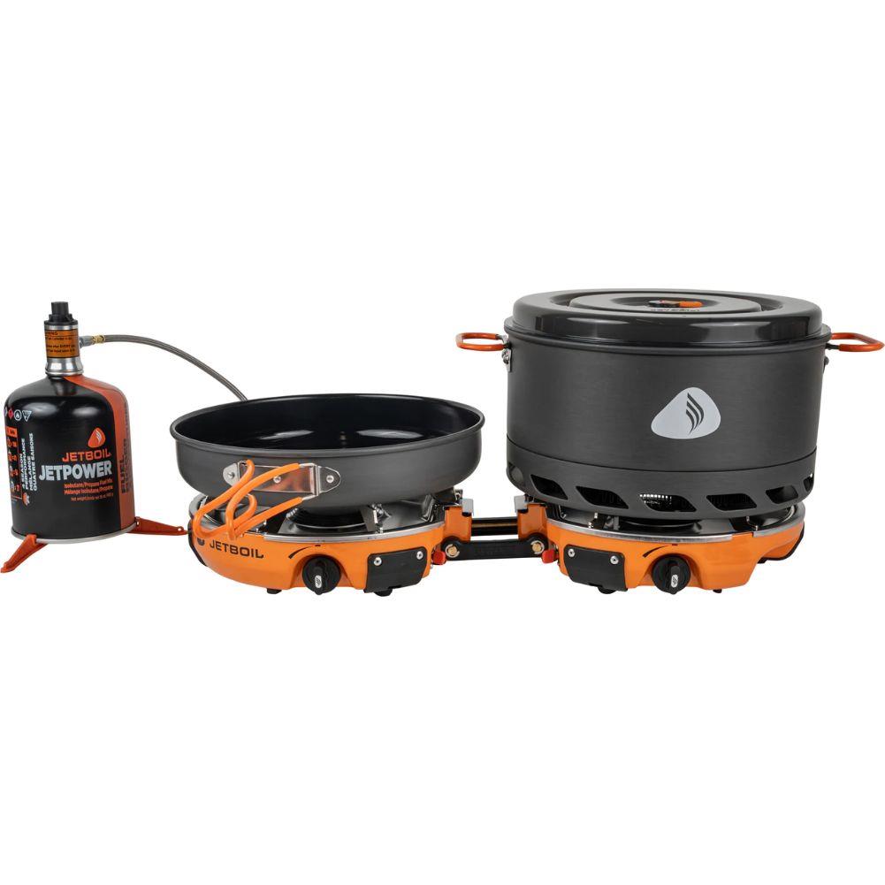 Jetboil Genesis Basecamp Cooking System (Orange) set up