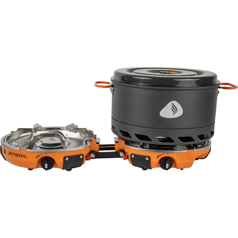 Jetboil Genesis Basecamp Cooking System (Orange) pot on