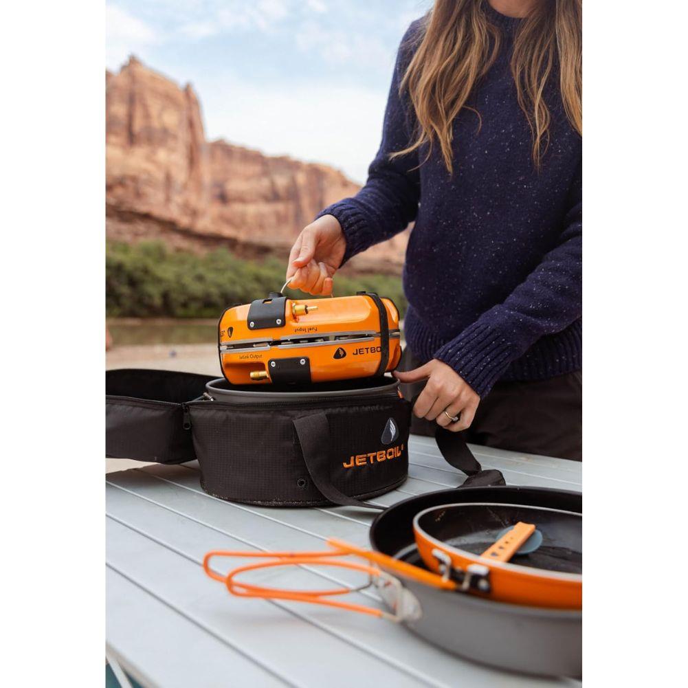 Jetboil Genesis Basecamp Cooking System (Orange) opening up