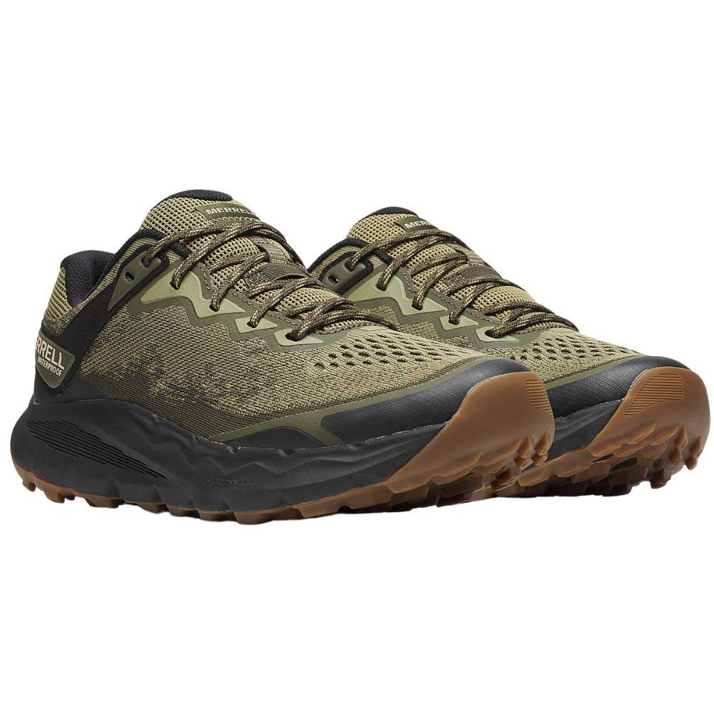 Merrell Men's Nova 4 Waterproof Trail Shoes (Drab) pair