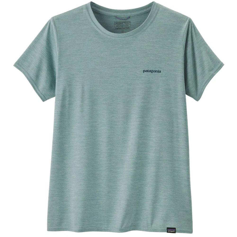 Patagonia Women's Capilene Cool Daily Graphic Shirt - Waters (Boardshort Logo: Thermal Blue X-Dye)