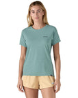Patagonia Women's Capilene Cool Daily Graphic Shirt - Waters (Boardshort Logo: Thermal Blue X-Dye) model front