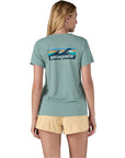 Patagonia Women's Capilene Cool Daily Graphic Shirt - Waters (Boardshort Logo: Thermal Blue X-Dye) model back