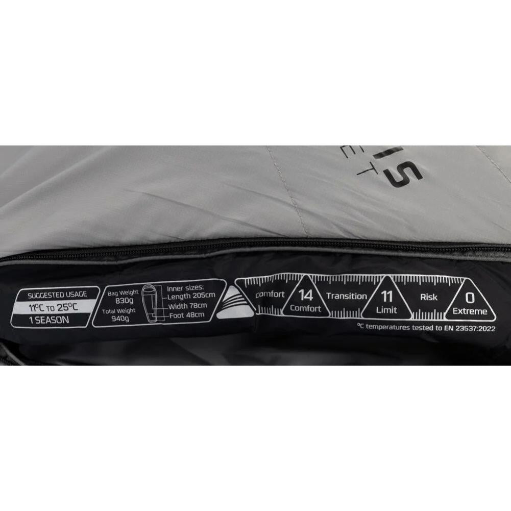 Vango Mantis Planet 50 Travel Sleeping Bag (Grey Flannel)  ruiler