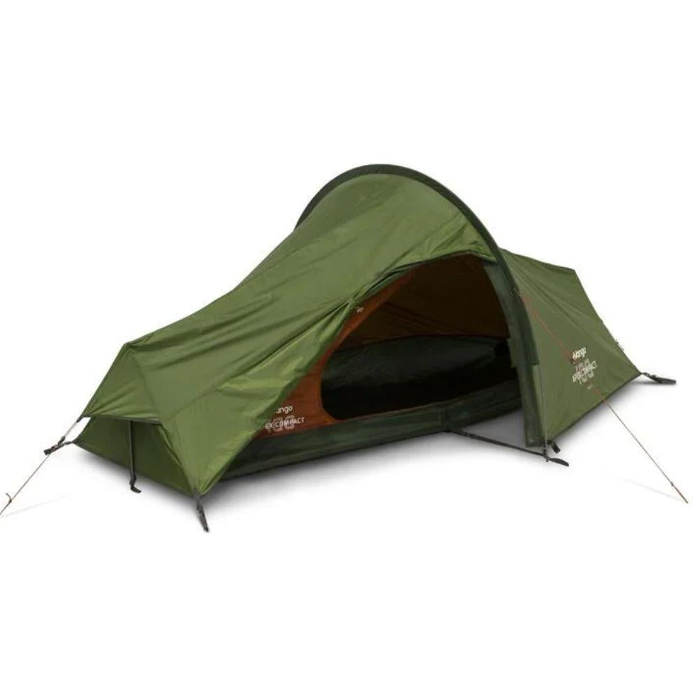 Vango Apex Compact 100 Tent - 1 Man Lightweight Tent (Forest Green) door open