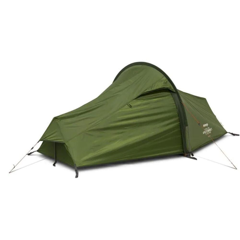 Vango Apex Compact 100 Tent - 1 Man Lightweight Tent (Forest Green) door closed