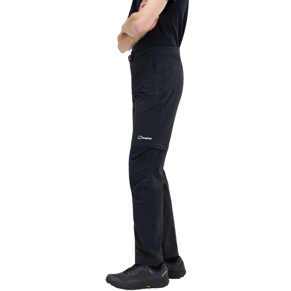 Berghaus Men's Trail-Explorer Zip Off Pants (Black) side profike