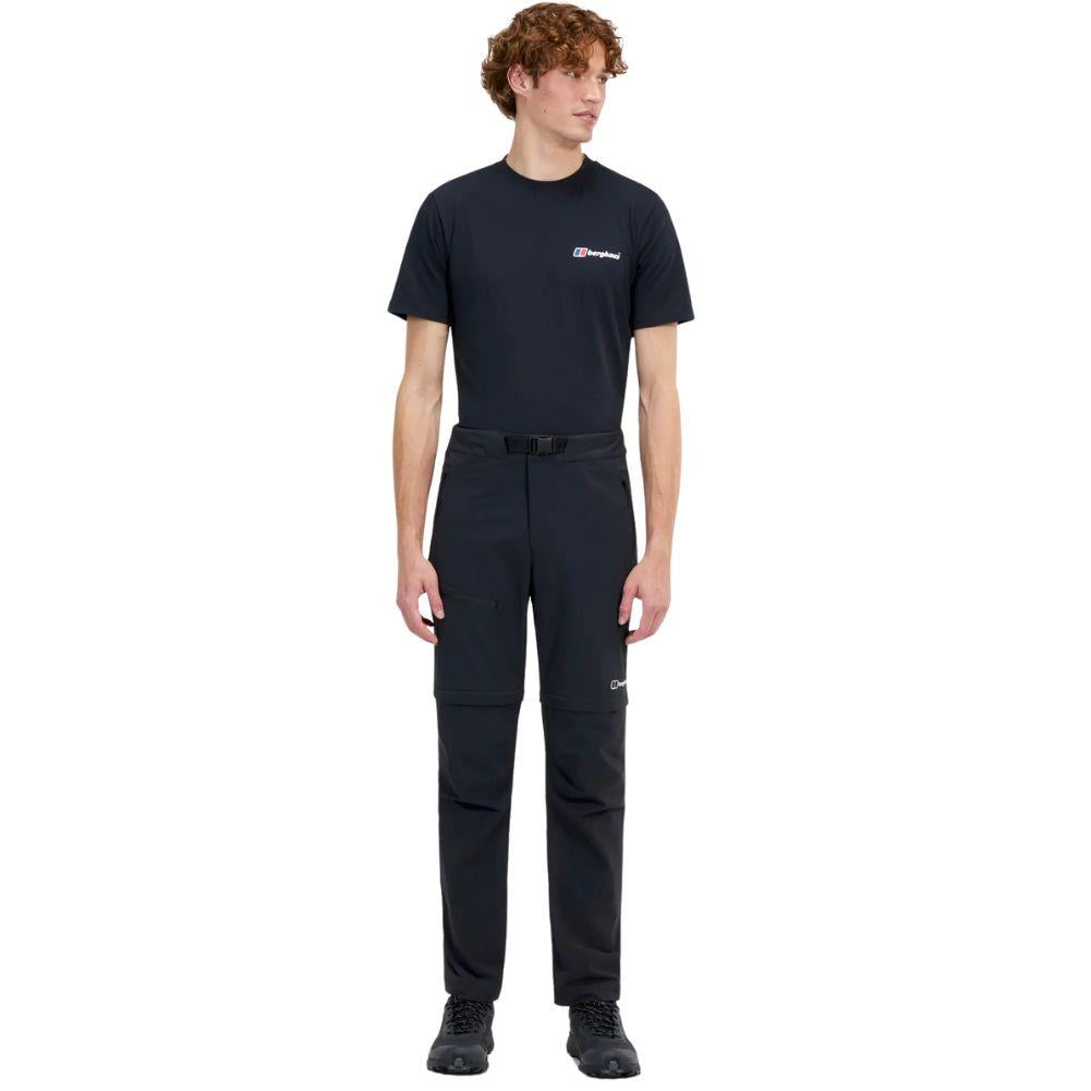 Berghaus Men&#39;s Trail-Explorer Zip Off Pants (Black) fron full