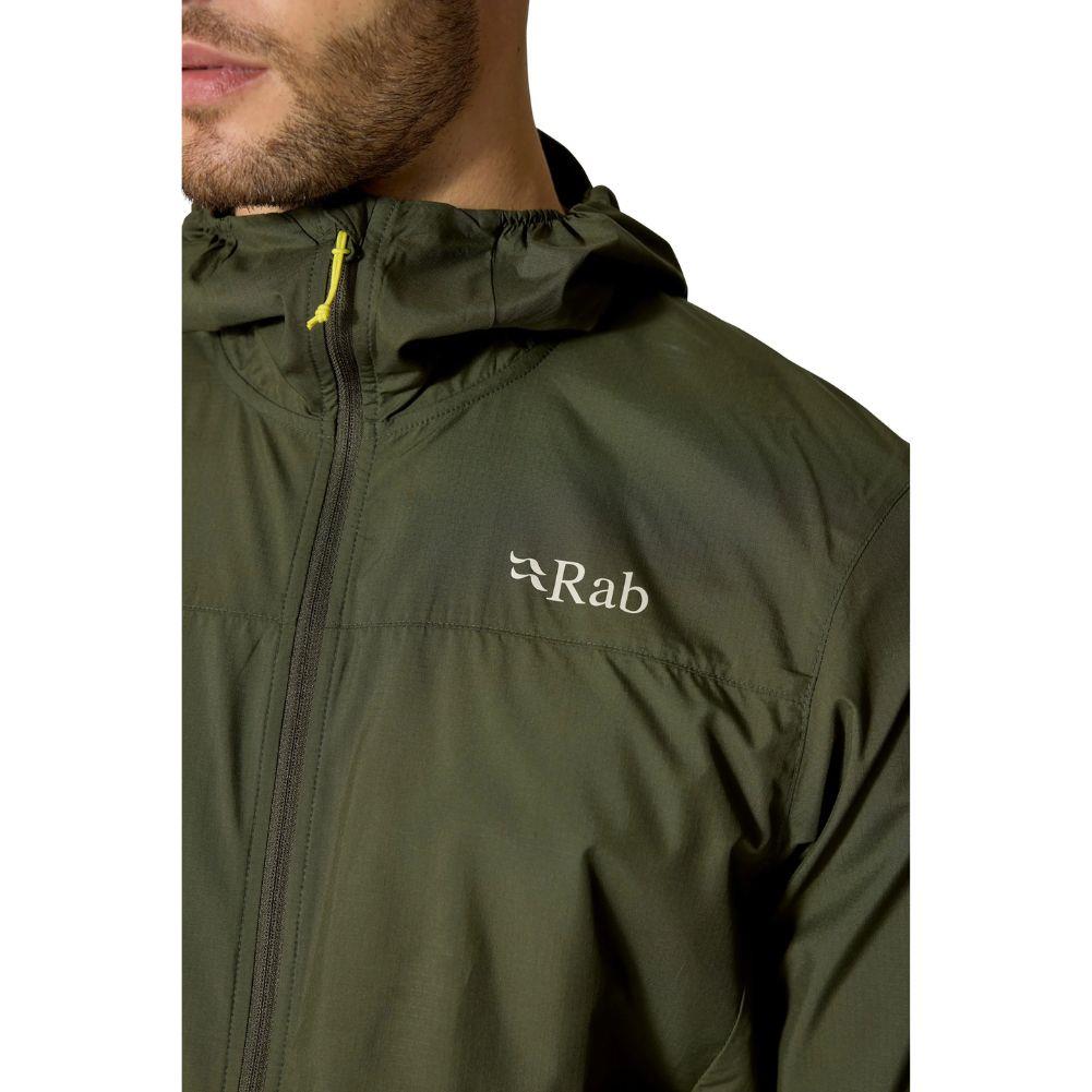 Rab Men&#39;s Windgather Hooded Jacket (Army) lkogo