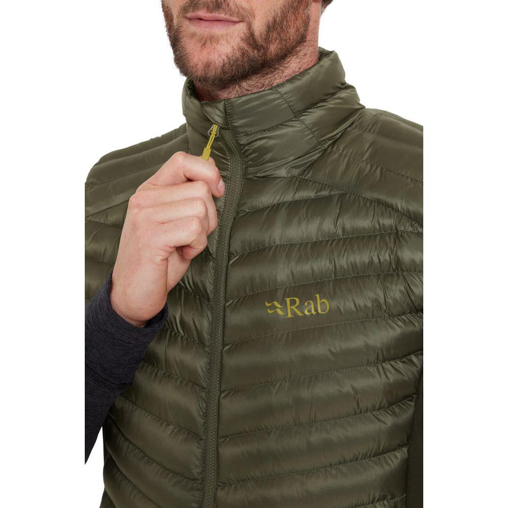 Rab Men&#39;s Cirrus Flex Insulated Vest (Light Khaki/Army) pull zipper