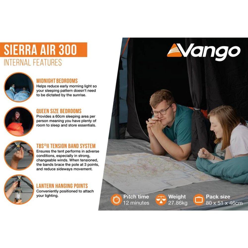 Vango Sierra Air 300 - 3 Man Tent (Deep Blue) more info