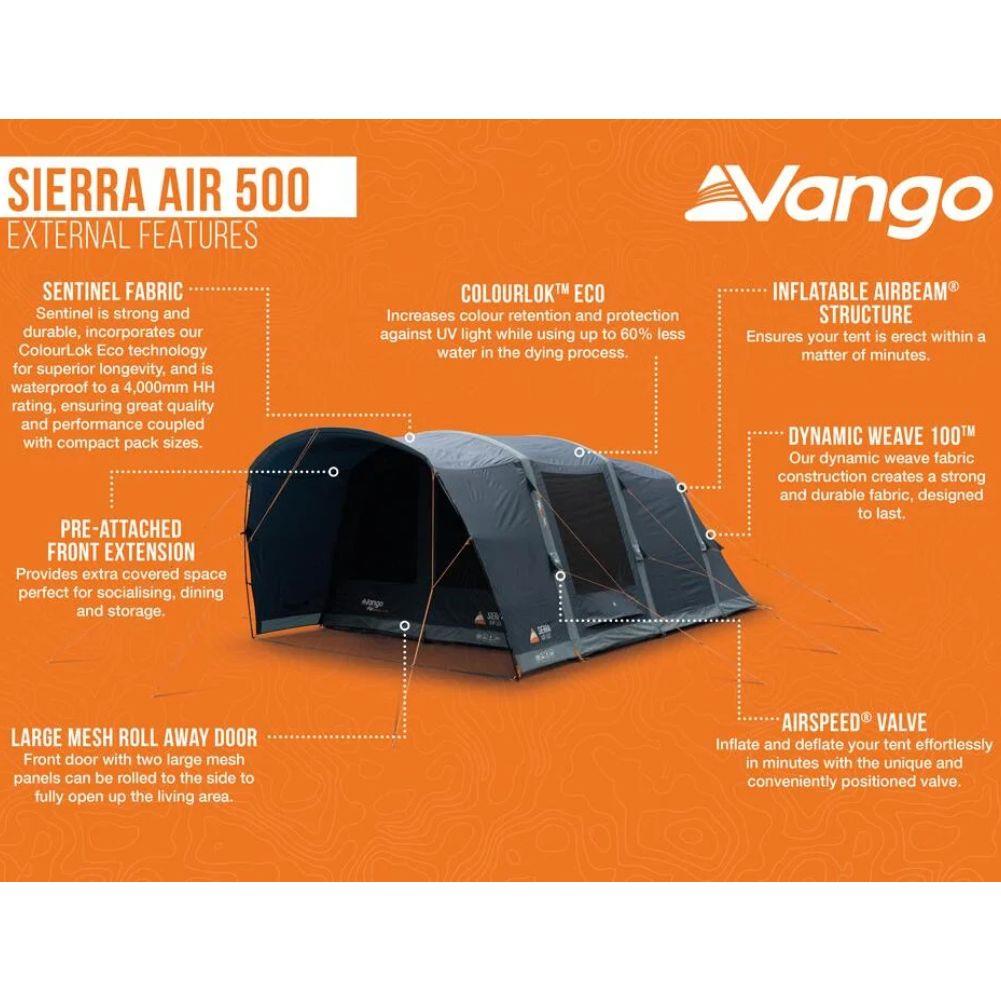 Vango Sierra Air 500 - 5-Man Tent (Deep Blue) diagram