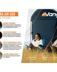 Vango Sierra Air 500 - 5-Man Tent (Deep Blue) info