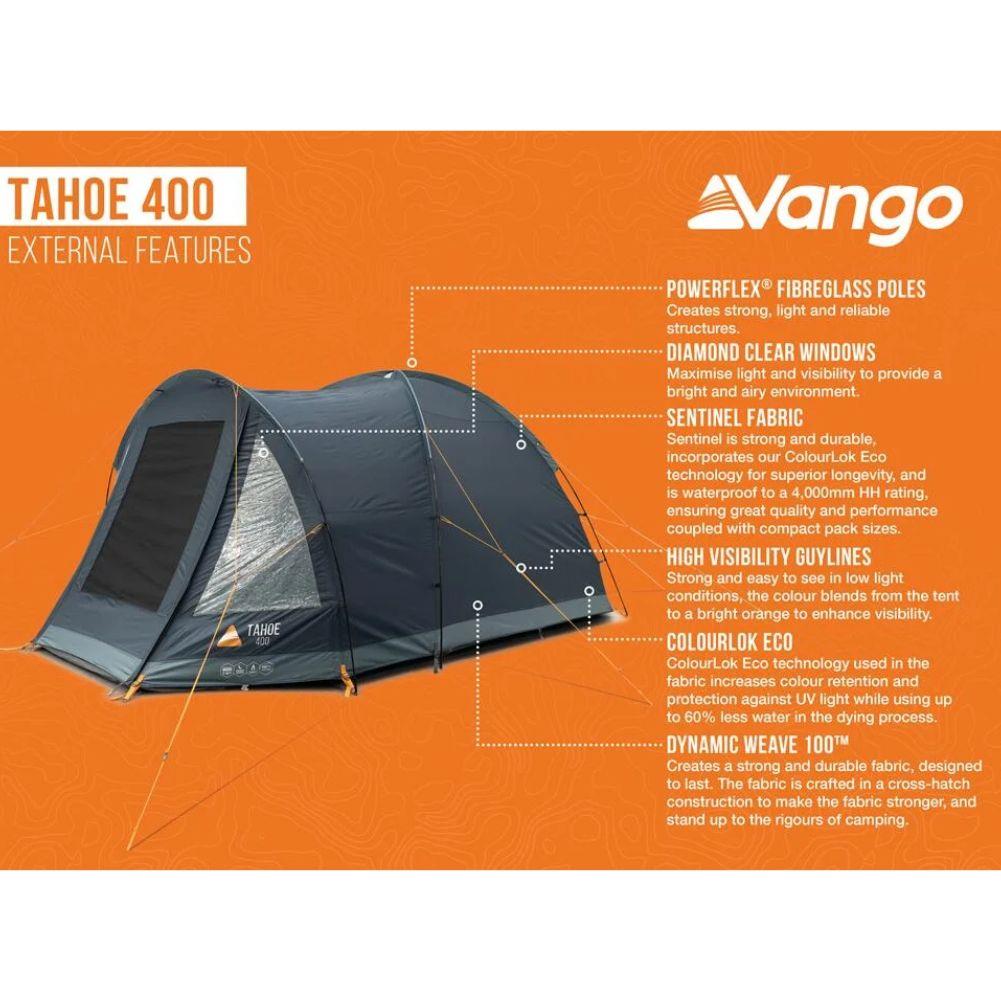 Vango Tahoe 400 - 4-Man Tent (Deep Blue) info