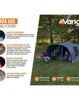 Vango Sierra 500 - 5-Man Tent (Deep Blue) more info