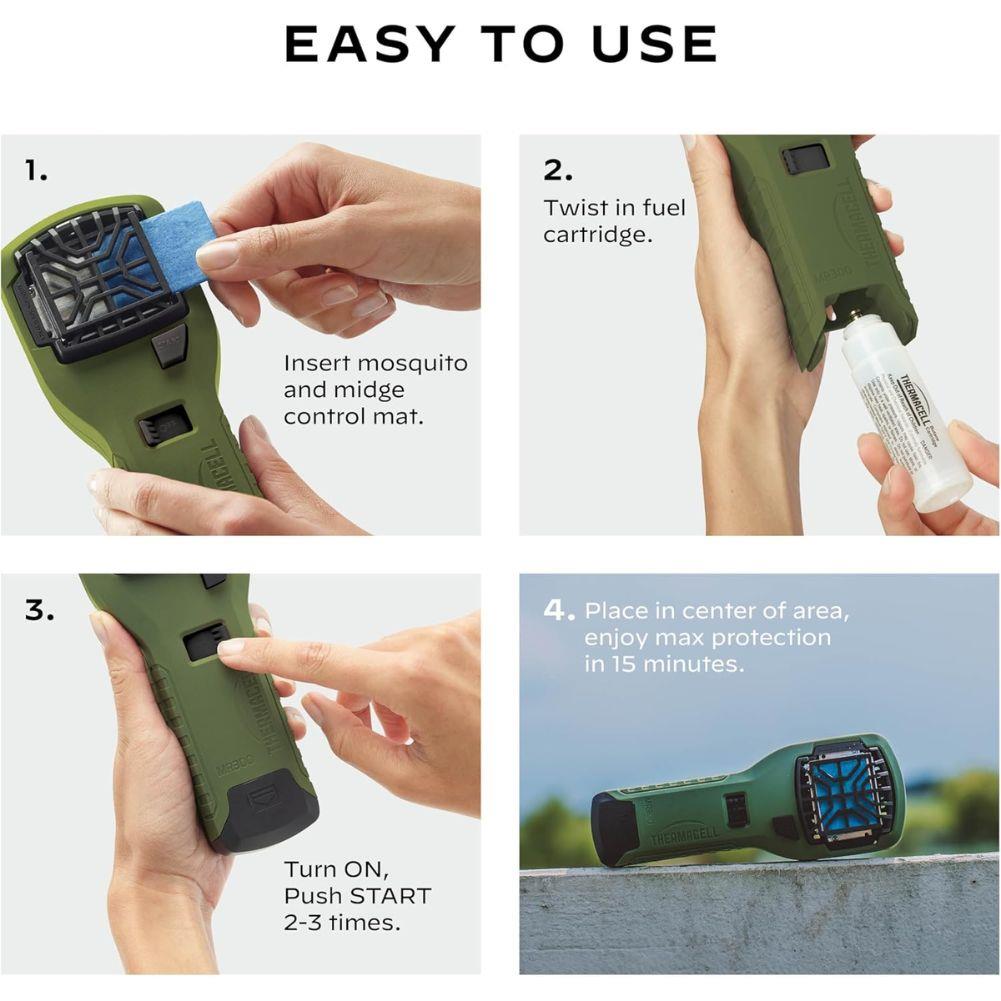 Thermacell MR300 Mosquito &amp; Midge Repeller (Olive) easy to use