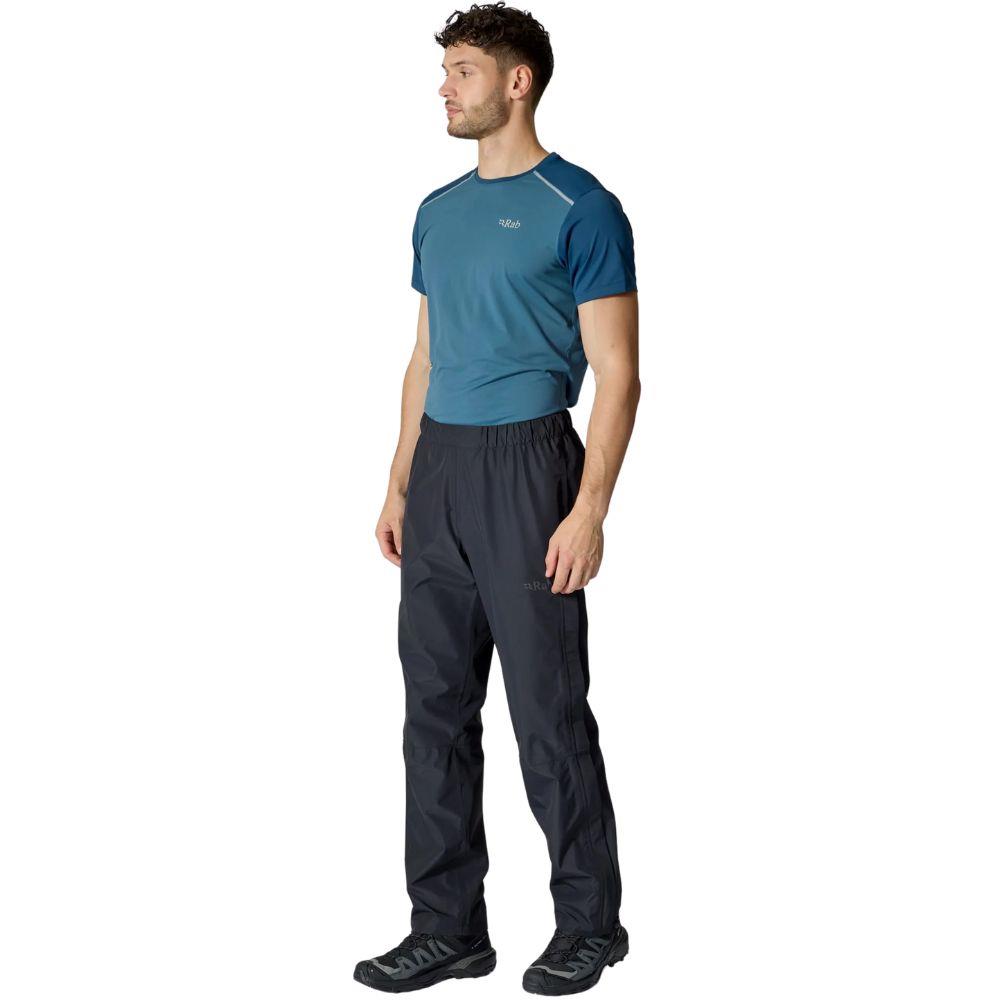 Rab Men&#39;s Downpour Waterproof Pants - Long (Black) model angle