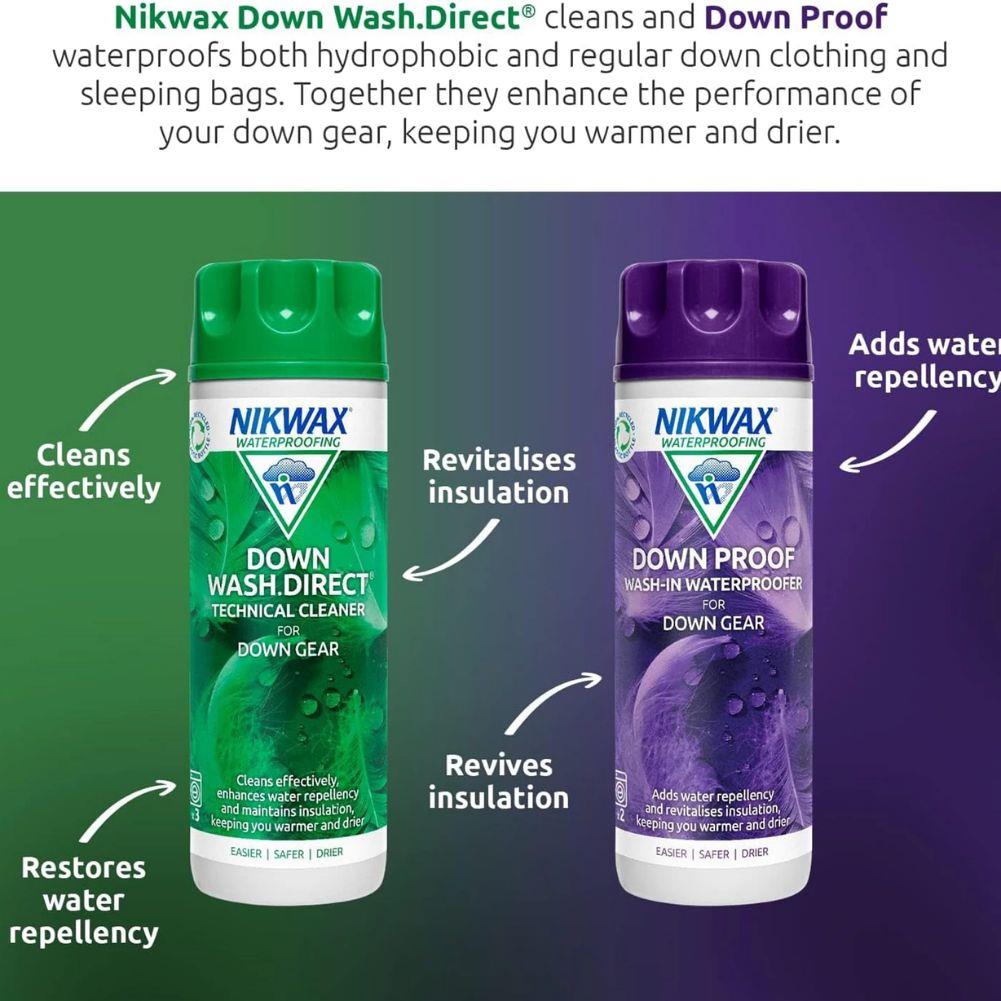 Nikwax Down Wash/Down Proof Twin Pack 300ml clean
