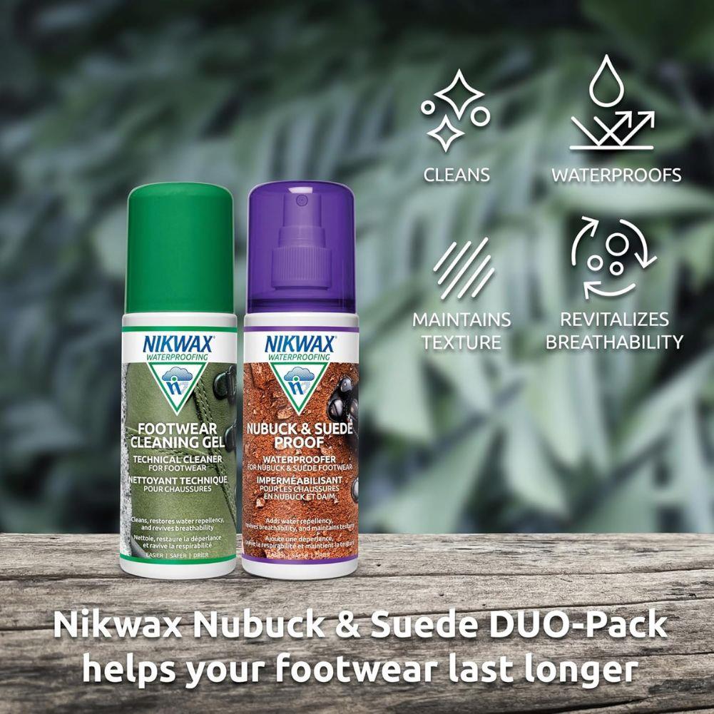 Nikwax Footwear Cleaning Gel Brush / Nubuck & Suede Proof Spray 125ml footwear
