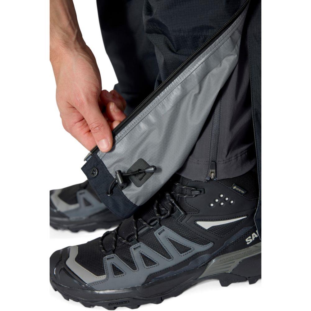 Rab Men&#39;s Downpour Mountain Waterproof Pants - Regular (Black) open 