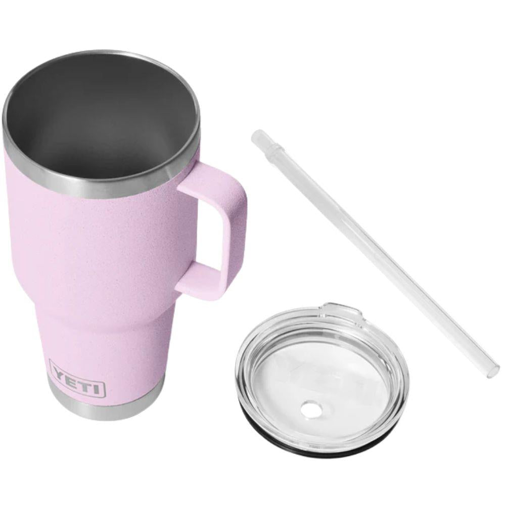 Yeti Rambler 35 OZ (994 ML) Straw Mug (Cherry Blossom) lid straw