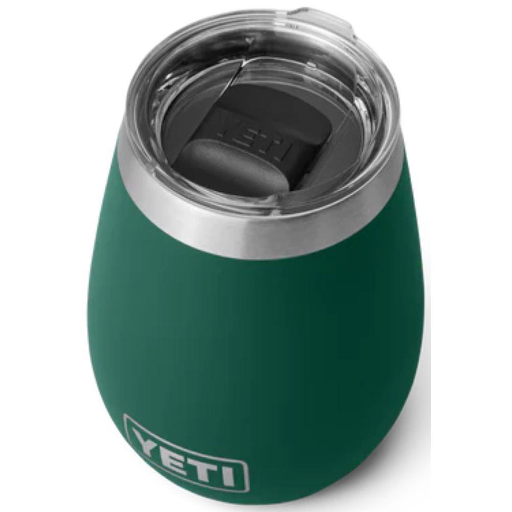 Yeti Rambler 10 oz (296 ml) Wine Tumbler (Black Forest Green) top angle