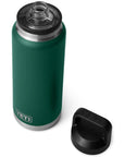 Yeti Rambler 36 oz (1065 ml) Bottle With Chug Cap (Black Forest Green) lid off