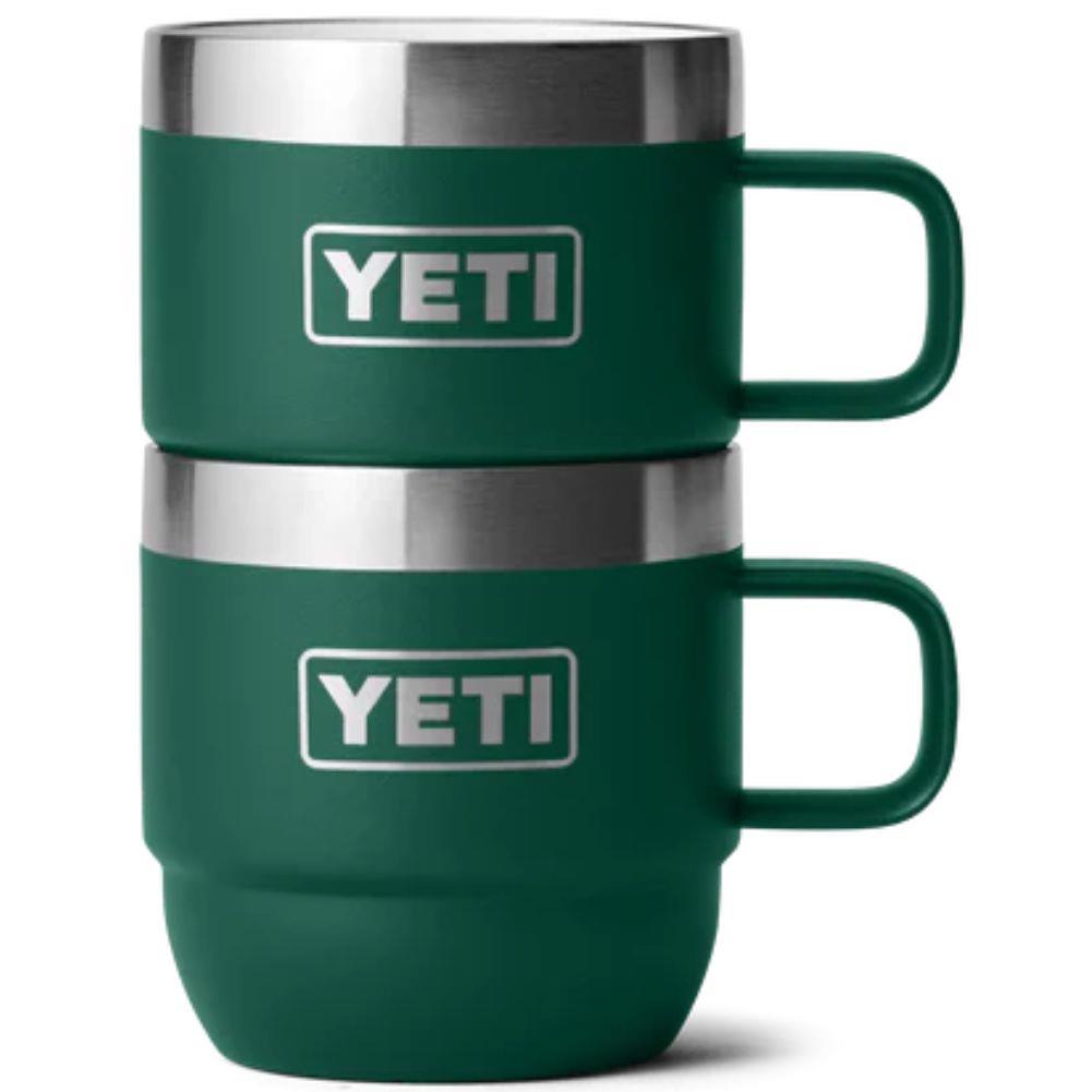 YETI Rambler 6 OZ Stackable Mug 2 Pack (Black Forest Green) stacked
