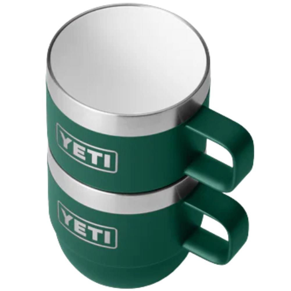 YETI Rambler 6 OZ Stackable Mug 2 Pack (Black Forest Green) top angle
