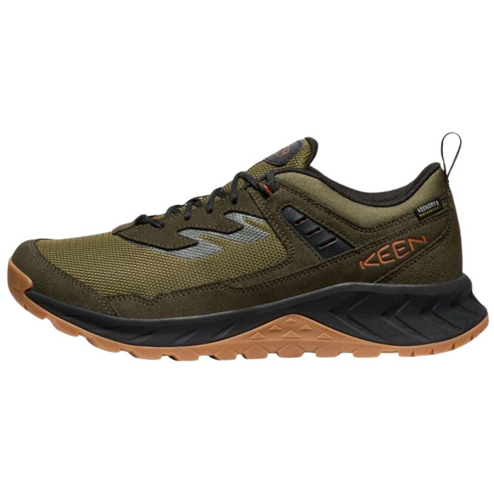 Keen Men’s Hightrail Waterproof Hiking Shoe (Winter Moss/Gold Flame) left side